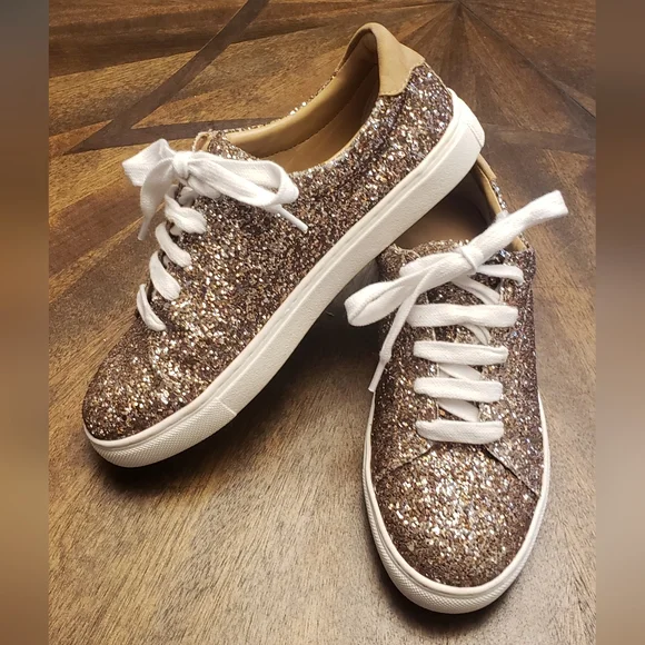 Banana Republic Gold Glitter Shoes s6 - Picture 2 of 12